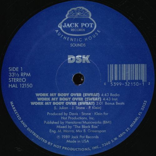 DSK - Work My Body Over / Edio inclui Percapella+Instrumental - Semi-Lacrado
