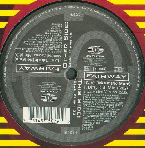 Fairway - I Cant Take It / No More