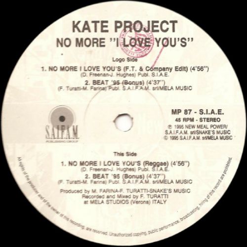 Kate Project - No More I Love Yous
