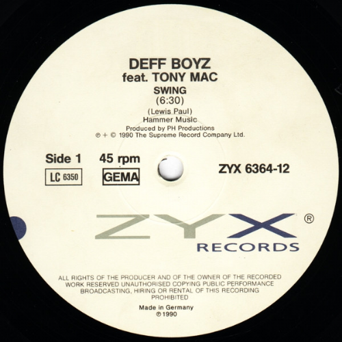 The Deff Boyz Featuring Tony Mac - Swing