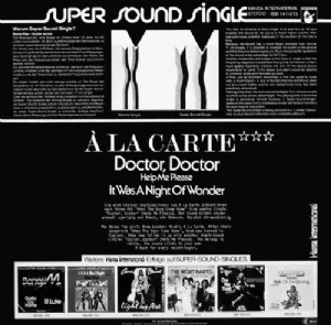 A La Carte - Doctor Doctor Help Me Please / Long Version