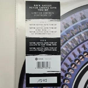Rick Astley - Never Gonna Give You Up / Limited Edition Picture Disc Zoetrope