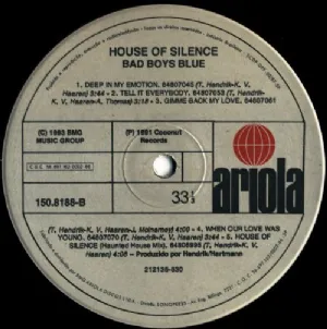 Bad Boys Blue - House Of Silence LP