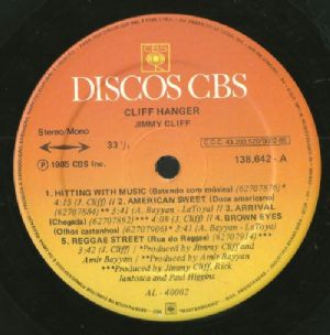 Jimmy Cliff - Cliff Hanger LP