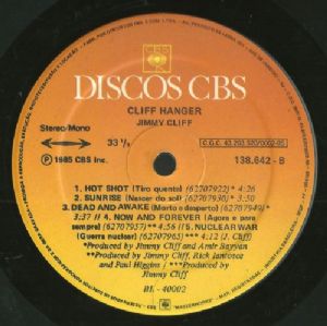 Jimmy Cliff - Cliff Hanger LP