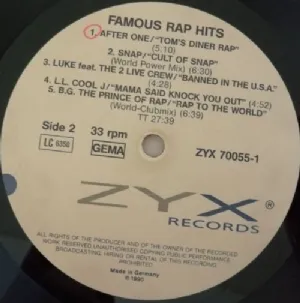 Various - Famous Rap Hits / LP Duplo