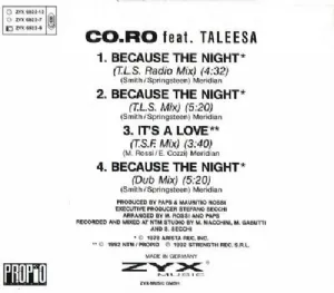 CD CO.RO Feat. Taleesa - Because The Night