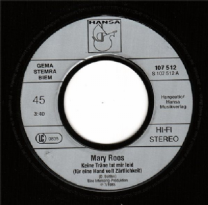 Mary Roos - Keine Tr�ne Tut Mir Leid / Cover C.C. CATCH e Modern Talking
