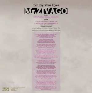 Mr. Zivago - Tell By Your Eyes / Edi��o limitada numerada / cor vinil Purple transparente