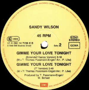 Sandy Wilson - Gimme Your Love Tonight / Special Club-Mix